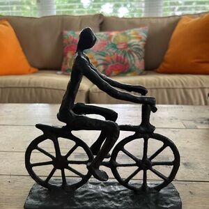 Modern Bronze Cyclist Sculpture